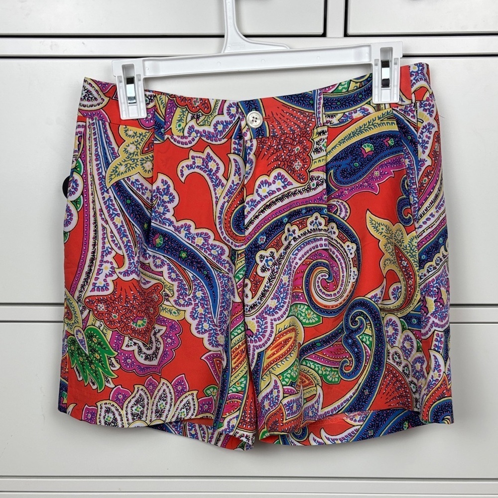 LAUREN Ralph Lauren Red Paisley Women Shorts - Size 2